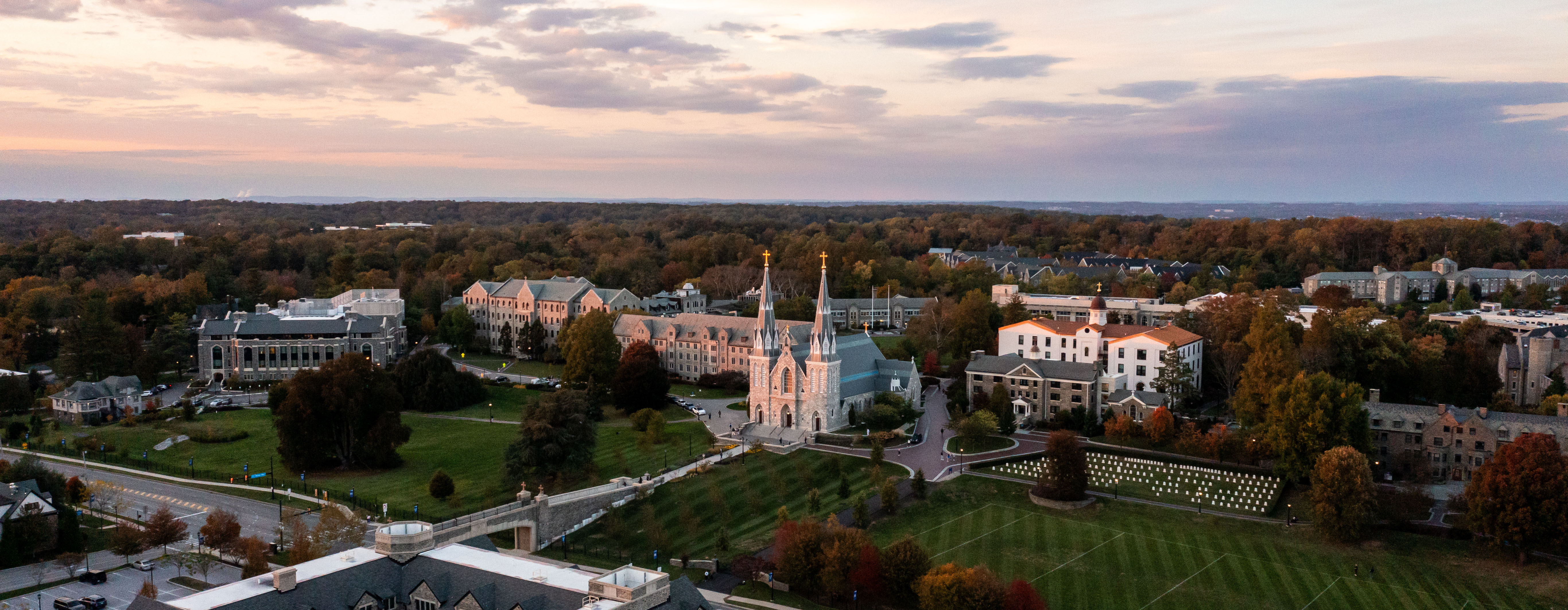 villanova campus sunset